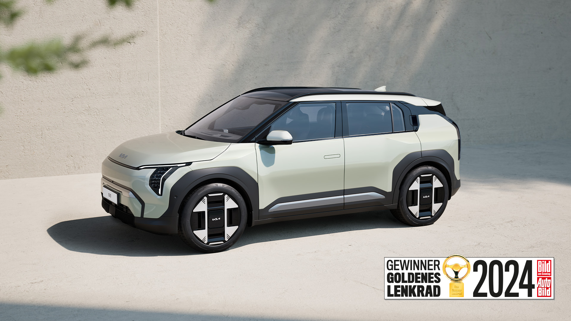 Der Kia EV3 - Gewinner des „Goldenen Lenkrad 2024“ in der Kategorie „Bestes Auto unter 40.000 €“.
