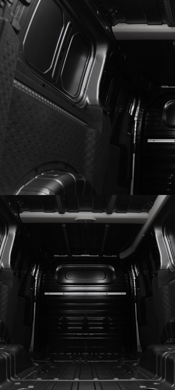 Innenansicht des geräumigen Laderaums im Kia PV5 Cargo.